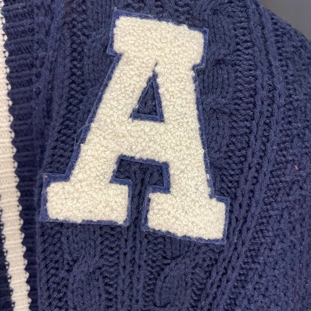 Art Of Rhetoric Classic Navy Cardigan with White Trim